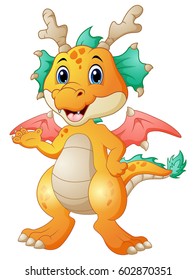 Vector illustration of Cute dragon cartoon