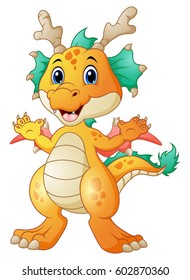 Vector illustration of Cute dragon cartoon