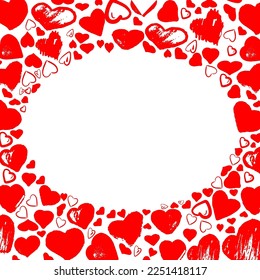 Vector illustration cute drawing heart’s. Valentine day. Love. Frame