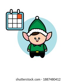 Vector illustration of cute dwarf looking date design
