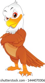 vector illustration of cute eagle cartoon 