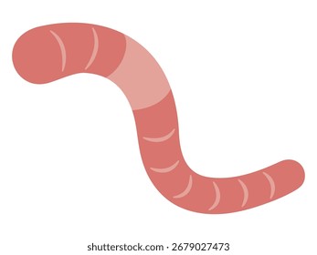 Ilustración vectorial de un lindo gusano de tierra