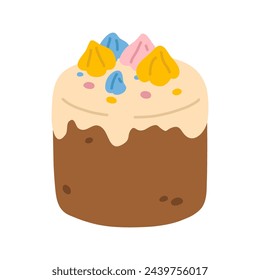 Vector illustration cute Easter cake for digital stamp,greeting card,sticker,icon, design