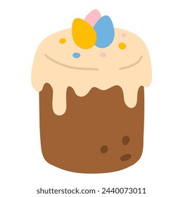 Vector illustration cute Easter cake for digital stamp,greeting card,sticker,icon, design