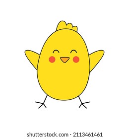 Vector illustration of cute Easter chicken.