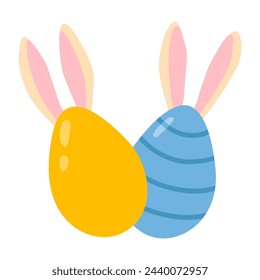 Vector illustration cute Easter eggs for digital stamp,greeting card,sticker,icon, design