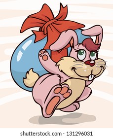 Vector illustration, cute Easter rabbit, cartoon concept.