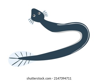 Vector Illustration Of A Cute Eel .