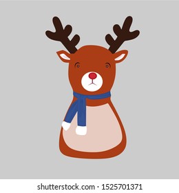 (vector illustration) A cute and elegant and unique deer doll vector, perfect for Christmas gifts.