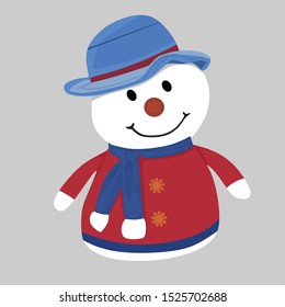 (vector illustration) A cute and elegant and unique vector snowman or teddy bear suitable for Christmas gifts.