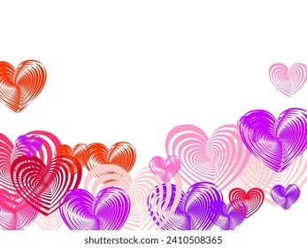  Vector Illustration. Cute Element of Design for Birthday Party. Red hearts confetti.