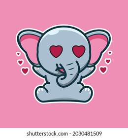 vector illustration of cute elephant