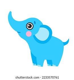 Vector illustration of cute elephant in cartoon style