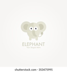 Vector Illustration of Cute Elephant Cartoon