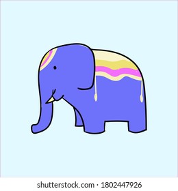 Vector illustration Cute elephant hand drawn style. Illustration for print, fabric, album art, web, promotion, kids tshirt, drawing book and wallpaper background design