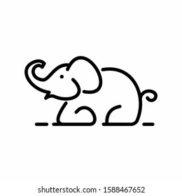 vector illustration of a cute elephant sitting.
