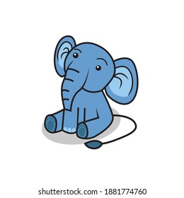 ilustración vectorial de elefante lindo sentado para libros y pegatinas para niños