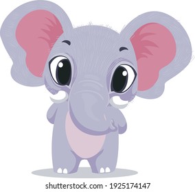 Vector Illustration of a Cute Elephant in a Standing Position