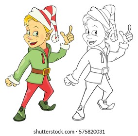 Vector Illustration Cute Elf Cartoon Character Stock Vector (Royalty ...
