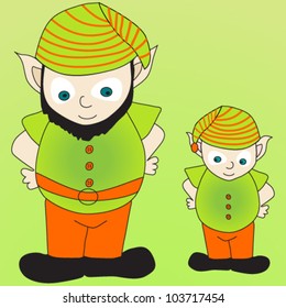 Vector illustration of cute elfs