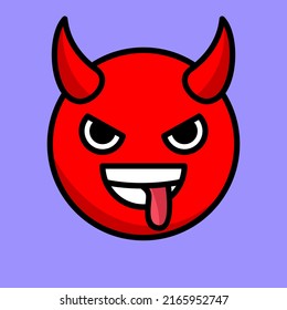 Vector illustration of cute emoticons devil characters various expressions