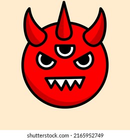 Vector illustration of cute emoticons devil characters various expressions