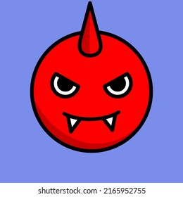 Vector illustration of cute emoticons devil characters various expressions