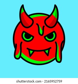 Vector illustration of cute emoticons devil characters various expressions