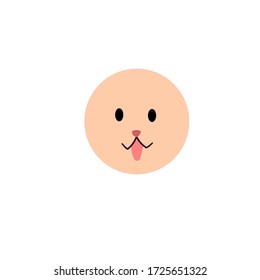 Vector illustration of cute face dog.