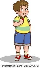 vector illustration of cute fat boy