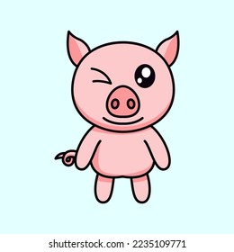 Vektorgrafik eines süßen und fetten Schweins