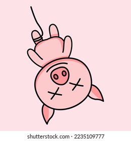 Vektorgrafik eines süßen und fetten Schweins