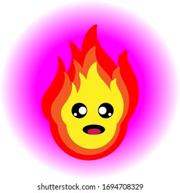 Vektorillustration eines süßen Feuerzeichens.