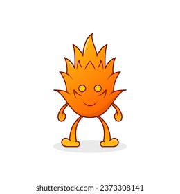 ilustración vectorial de un bonito charter de fuego. expresión de sonrisa. contorno, color y estilo de degradado. utilizado para mascota, logotipo, icono, símbolo, signo o impresión