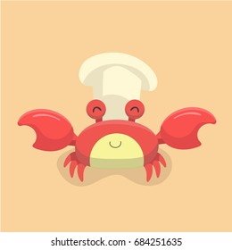 Vector illustration of cute flat crab.