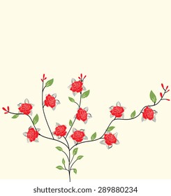 Vector illustration, cute floral background