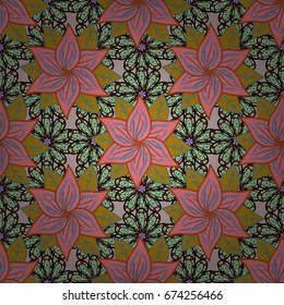 Vector illustration. Cute floral background. Seamless pattern in small flower. Beautiful fabric pattern.