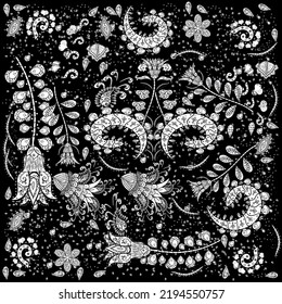 Ilustración vectorial. Patrón floral lindo en la flor pequeña. Patrón floral sin foco con bonitas flores de doodles. Bonito patrón de tela.