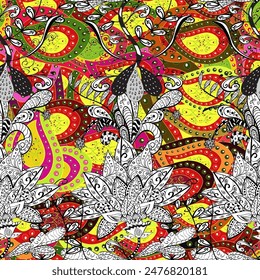 Vector illustration. Cute Floral pattern in the small flower. Vector pattern. Gentle, summer floral on colors.