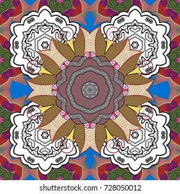 Vector illustration. Cute Floral pattern in the small flower. Fashionable fabric pattern. Seamless Tony fabric pattern.