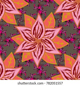 Vector illustration. Cute Floral pattern in the small flower. Beautiful fabric pattern. Seamless floral pattern with nice doodles flowers.