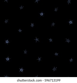 Vector illustration. Cute vector floral seamless pattern in the small flower. Seamless hand-drawn texture on a black background.