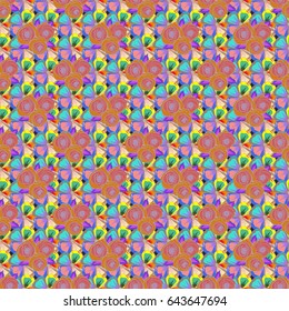 Vector illustration. Cute vector floral seamless pattern in the small flower. Seamless hand-drawn texture in pink and blue colors.