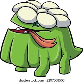 Vector Illustration of Cute Flower Cake Monster, Fit For Mascot and Sticker
