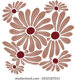 Vector illustration of cute flowers