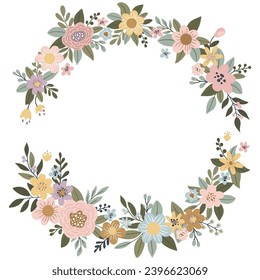 Ilustración vectorial con flores lindas. Adecuado para imprimir carteles, pegatinas, tarjetas y más 