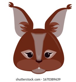 Vector illustration of the cute forest animal.  Squirrel`s face.
