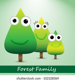 Vector illustration of cute forrest family