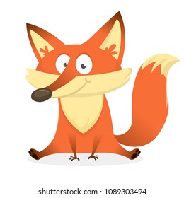 Vector illustration of Cute fox cartoon