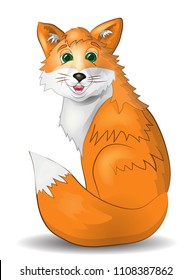 Vector illustration of Cute fox cartoon